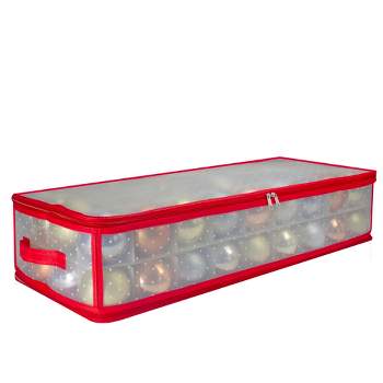 Northlight 29" Transparent Zip Up Christmas Storage Box- Holds 80 Ornaments