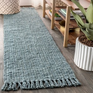 Para Hand Woven Chunky Jute with Fringe Area Rug - JONATHAN Y - 1 of 4