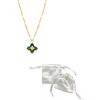Adornia 14k Gold Plated Green Inlay Clover Necklace - 3 of 3
