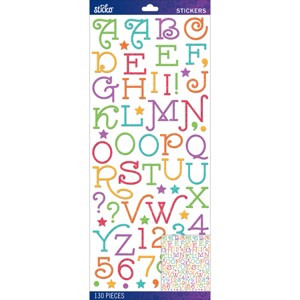 Sticko Alphabet Stickers - Gasoline Alley, Multi Glitter, 130pcs - 1 of 1