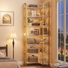 86" L-Shaped Corner Bookshelf - Industrial 7-Tier Bookcase w/ Beaded Design, Tall Display Rack for Living Room & Bedroom - 4 of 4