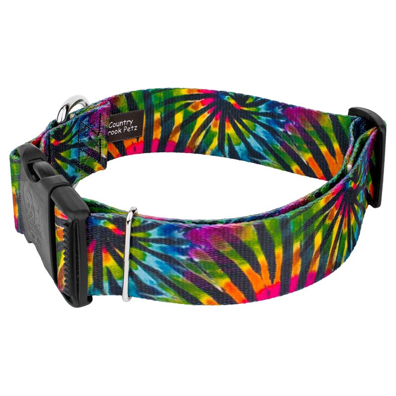 Country Brook Petz 1 1/2 Inch Deluxe Tie Dye Stripes Dog Collar, 3 of 6