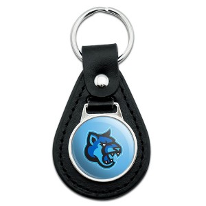 California State University San Marcos Secondary Logo Black Leather Keychain - 1 of 4
