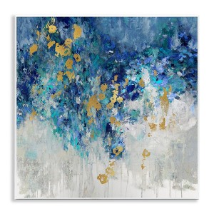 Stupell Industries Abstract Blue Gold Paint Design, 12" x 12" - 1 of 4