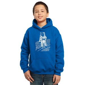 LA Pop Art Boy's Word Art Hooded Sweatshirt - ASTRONAUT - 1 of 4