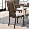 Coolbibila Wooden Dining Side Chairs Set of 2,Modern Farmhouse Rustic Slat Back Kitchen Dining Chairs,Fabric Upholstered Dining Chairs - 2 of 4