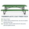 COWLOWN Green 96" Rectangular Picnic Table with Expanded Metal Top Stable, Perfect for Picnics and Events - 3 of 4