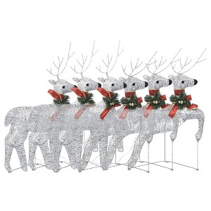 vidaXL Christmas Reindeers Decoration Christmas Lighting Display with LEDs - Silver 6 - 1 of 4