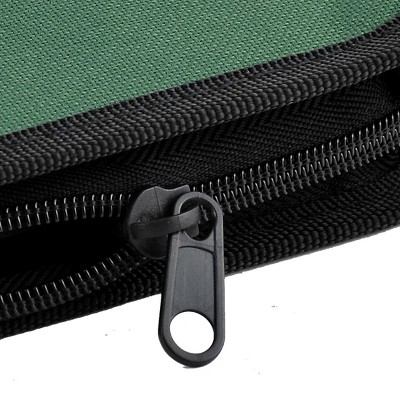 PiccoCasa Zipper Closure Portable Disc CD DVD Storage Organizer Nylon Media Storage Racks 11.2"x6"x2" Black Green 1 Pc