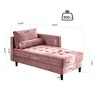 SKRAN 64" Velvet Chaise,Mid-Century Modern Chaise Furniture,SRecliner for Bedroom Living Room,Apartment, Tool-Free Assembly. (Pink) - 2 of 4