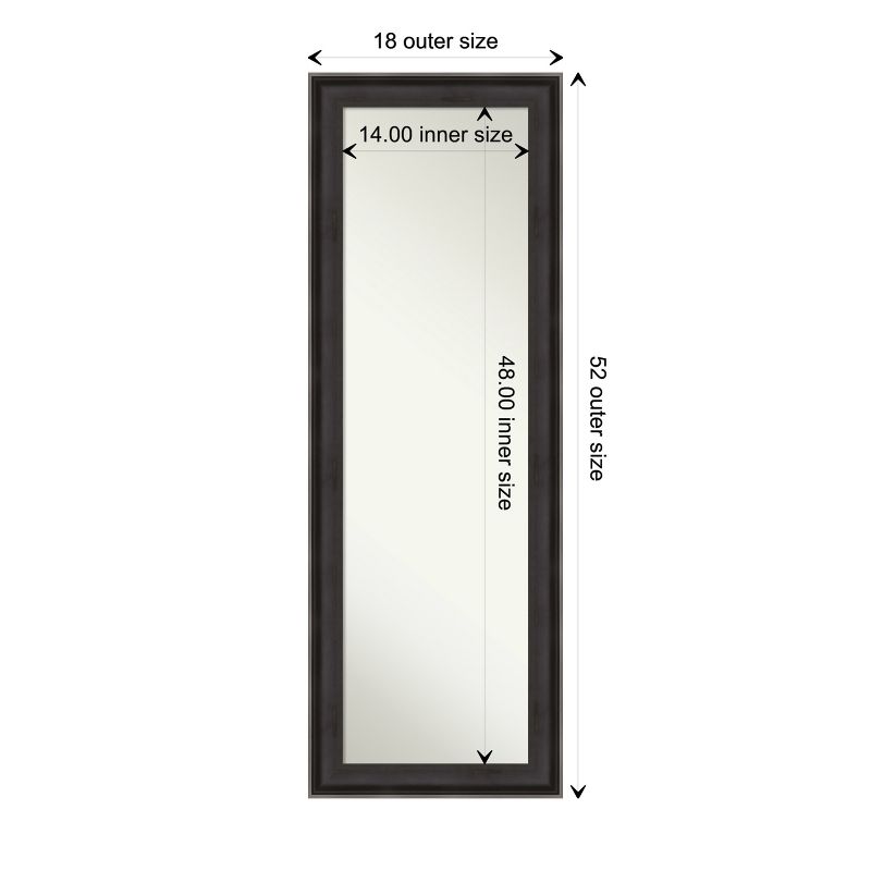 Amanti Art Allure Charcoal Non-Beveled Wood On the Door Mirror Full Length Mirror, Wall Mirror 52.5 in x 18.5 in, 4 of 10