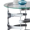 Tayside End Table Glass and Chrome - Steve Silver Co.: Circular, Chrome Frame, Tinted Top - image 3 of 3