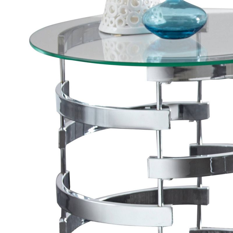 Tayside End Table Glass and Chrome - Steve Silver Co., 4 of 5