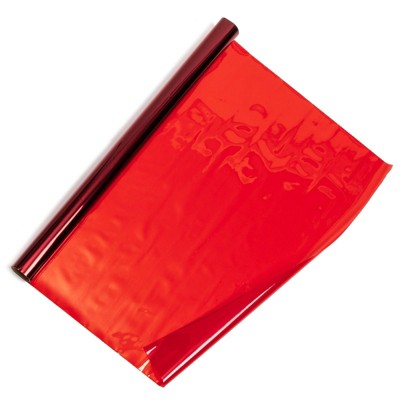 Bright Creations 4 Pack Clear Red Cellophane Gift Wrapping for Arts and Crafts (17 in x 10 Feet)