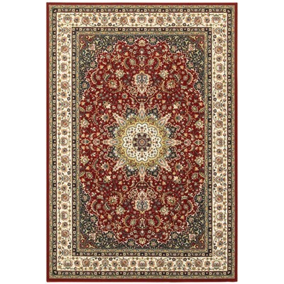 Oriental Weavers Kashan 119N1 Red/ Ivory Indoor Area Rug - 1'10" x 3'