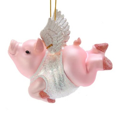 Noble Gems 3.75" Flying Pig Oink Cincinnati Race Ornament  -  Tree Ornaments
