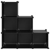 vidaXL Storage Cube Organizer with Cubes Stackable Organizer Modular Shelf PP - Black 37.2" x 12.4" x 36.6" - 3 of 4