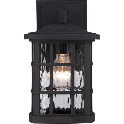 Mystic Black and Bronze Outdoor Wall Lantern with Clear Water Glass