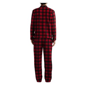 SLEEPHERO Traditional Fleece Long Sleeve Button Down Shirt with Fleece Pajama Pants with Pockets - 1 of 4