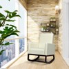 Tangkula 2-in-1 Upholstered Rocking Chair with Wood Leg & Pillow Relax Sofa Chair Light Grey/Beige/Dark Gray - 3 of 4