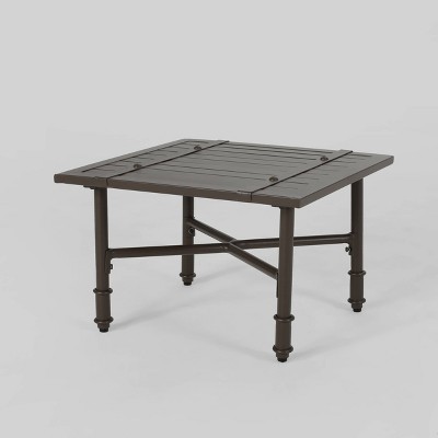 Vienne Aluminum Accent Table - Brown - Christopher Knight Home