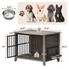 Gikpal Dog Crate Furniture with 2 Adjustable Dog Bowls, Dog Cage Furniture, Dog Kennel Indoor with Lockable Door, Chew-Proof Design, Pet Carrier House - 2 of 4