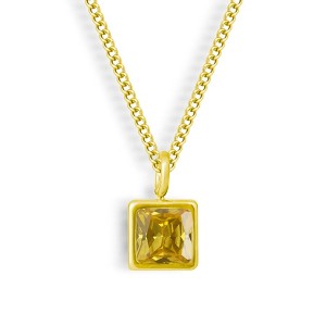 EVRY JEWELS WATERPROOF Gold or Silver Plated Faye Birthstone Necklace - 1 of 2