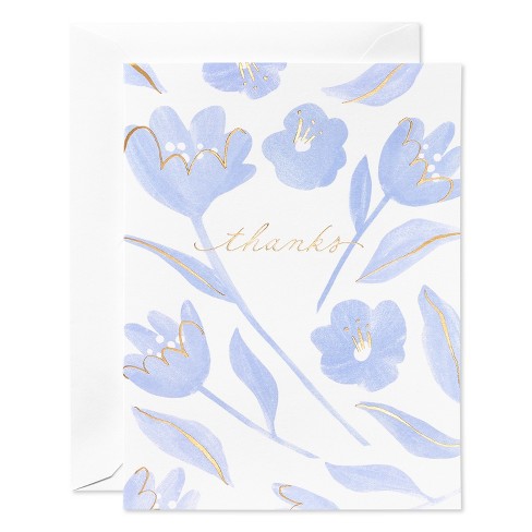 10ct Thank You Cards Purple/White Floral