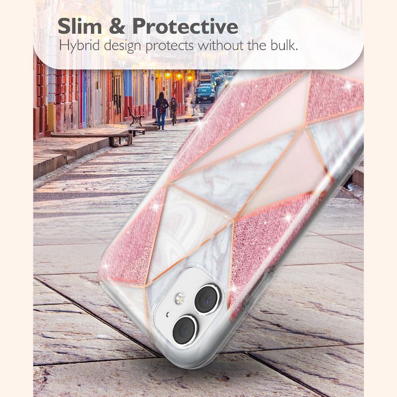 Vena MELANGE Chic Design Slim Protective Case for Apple iPhone 11 - Marble Rose Gold, 3 of 9