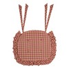 Burgundy Check Ruffled Chair Pad 16.5x18 VHC Brands - 2 of 4