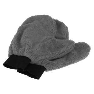 Unique Bargains Car Wash Towel Coral Fleece for Car Cleaning Wiping 9.84"x7.87"x0.39" Gray 2Pcs - 1 of 4