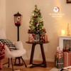 Tangkula 3 FT Artificial Entrance Christmas Tree Potted Tabletop Holiday Decoration Tree w/ 81 Branch Tips Snowy Pine Needles 1pc/2pcs - 3 of 4