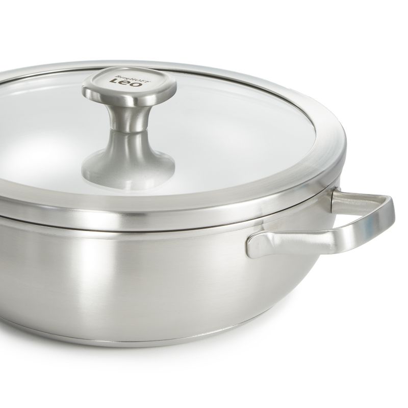 BergHOFF Graphite Recycled 18/10 Stainless Steel Wok Pan 11", 5.2qt. With Glass Lid, 4 of 10