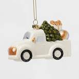 Vintage Truck with Tree and Gifts Christmas Tree Ornament White - Wondershop™