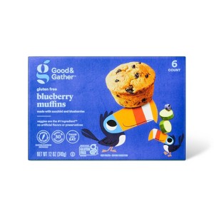 Frozen Gluten Free Blueberry Muffins with Zucchini and Oats - 12oz/6ct - Good & Gather™ - 1 of 4