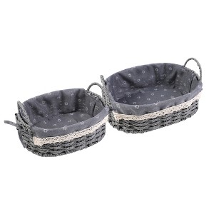 REGALWOVEN Natural Material Durable Multi-Function Easy To Care Open Storage Bins 2 Packs 10.2*7.1*3.5in/11.8*8.3*3.7in - 1 of 4