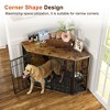 VECELO 43.3" Dog Crate, Indoor Dog Kennel Indoor with Cushion & 2 Removable Trays, Wooden Decorative Pet House for Large/Medium Dogs, Brown - 4 of 4