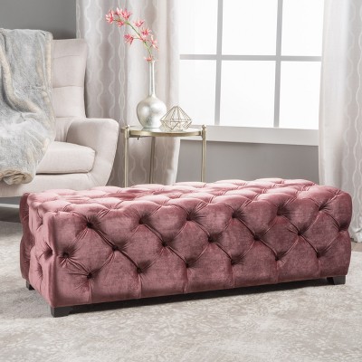 GDFStudio Raphael Modern Glam Velvet Button Tufted Upholstered Ottoman