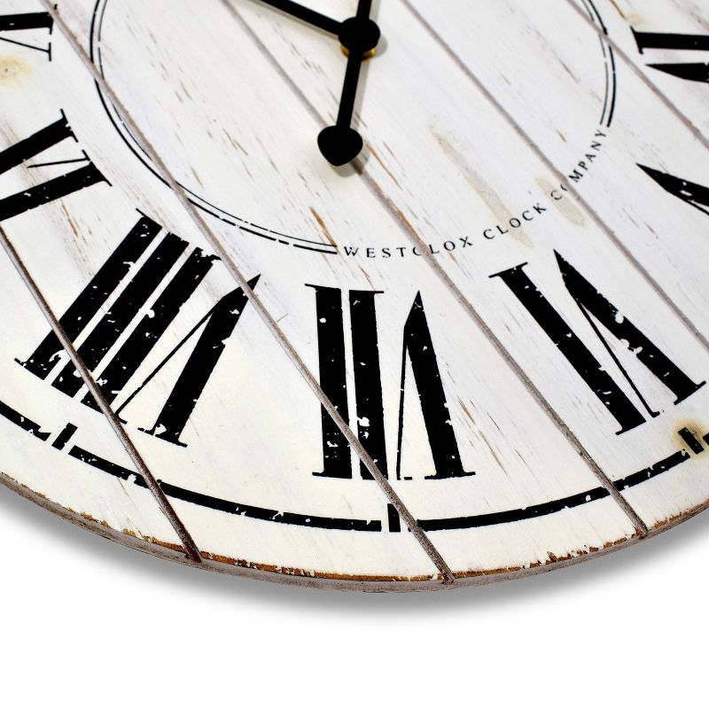 18&#34; Plank Wood Wall Clock White - Westclox, 5 of 7
