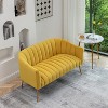 SEYNAR Modern Glam Comfy 50" Metal Legs Curved Sofa 2 Seaters Loveseat with Tufted Back - 4 of 4