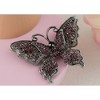Alilang Vintage-Inspired Silvery Tone Butterfly Brooch Pin with Crystal Rhinestone Accents - 2 of 4