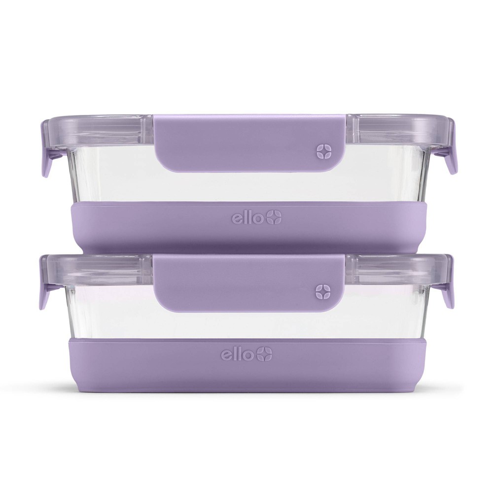 Photos - Food Container Ello 4pc 3.4c Glass Refresh Food Storage Container Set purple: Microwave & Oven Safe, Dishwasher Safe, Lifetime Warranty