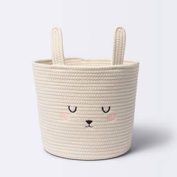 Coiled Rope Forest Animal Medium Round Storage Basket - Rabbit - Cloud Island™