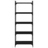 vidaXL Bookcase 5-Tier Black 23.6 in.x11.8 in.x60.6 in. Engineered Wood - 4 of 4