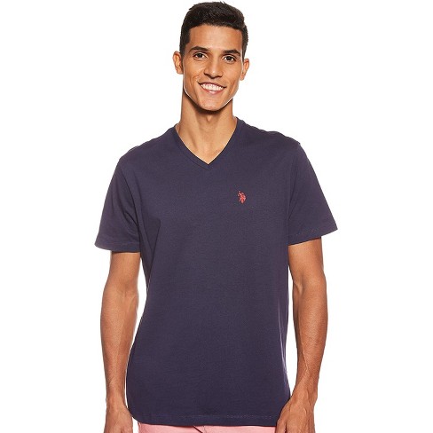U.s. Polo Assn. Men's Solid V-neck Short Sleeve T-shirt Classic Navy : Target