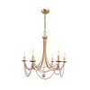 Bella Depot 6-Light Gold Wood Ceiling Light Adjustable Pendant Light Vintage Chandelier - 4 of 4