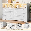 Dresser for Bedroom with 8 Drawers, 55 Inch Tall Wood Bedroom Dresser with Charging Station & LED Lights, Large Modern Dressers - 4 of 4