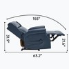TinyHomie Manual Recliner Chair in Faux Leather for Living Room - 3 of 4