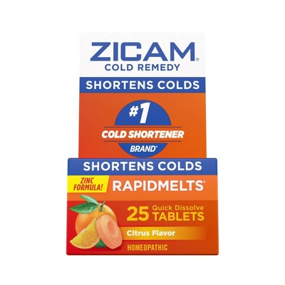 Zicam Zinc Cold Remedy RapidMelts Quick Dissolve Tablets - Citrus - 25ct