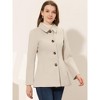 INSPIRE CHIC Women's Work Office Winter Overcoat Single Breasted Point Collar Pea Coat - 3 of 4